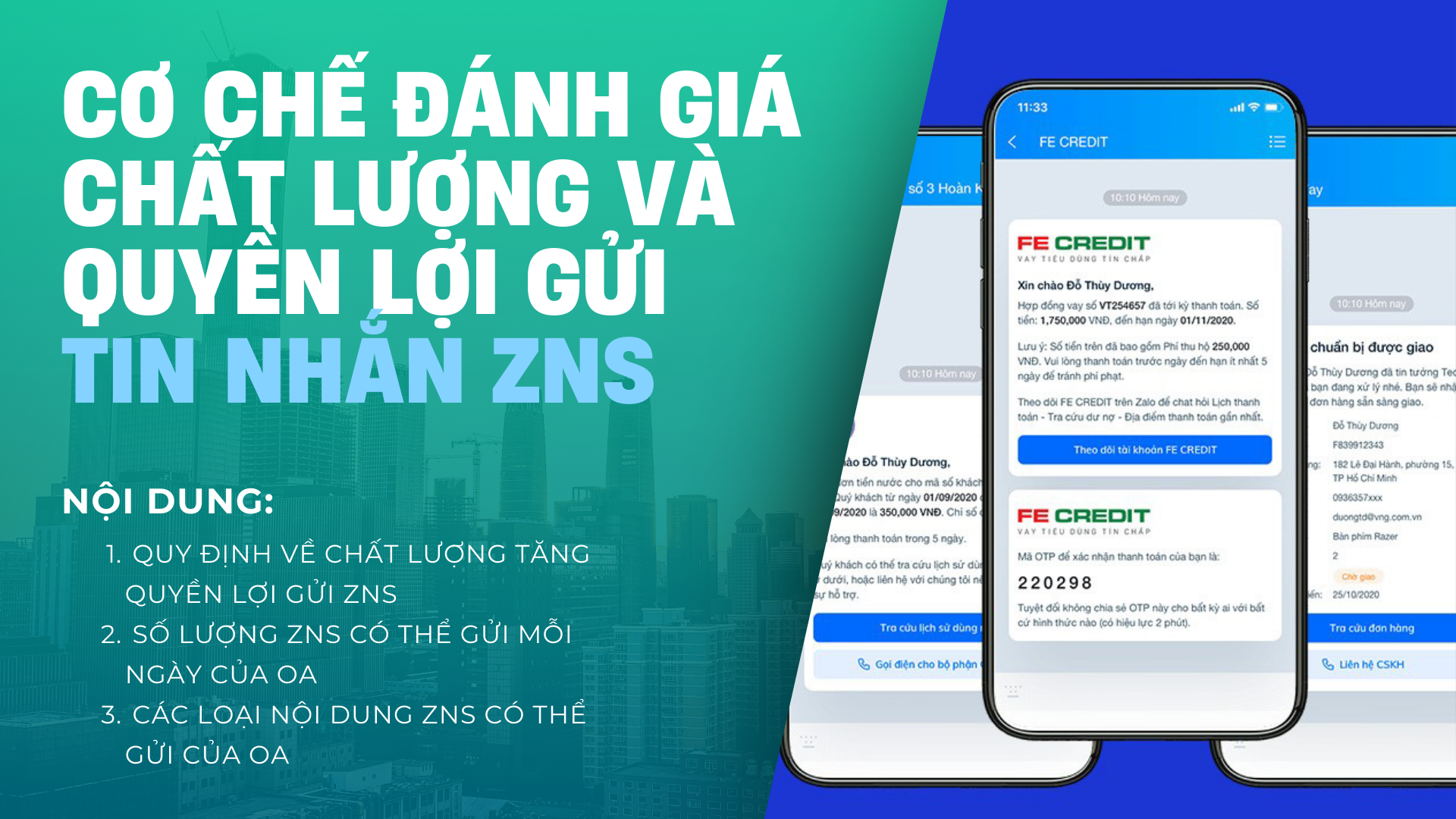 Cơ chế đánh giá chất lượng và quyền lợi gửi tin nhắn ZNS