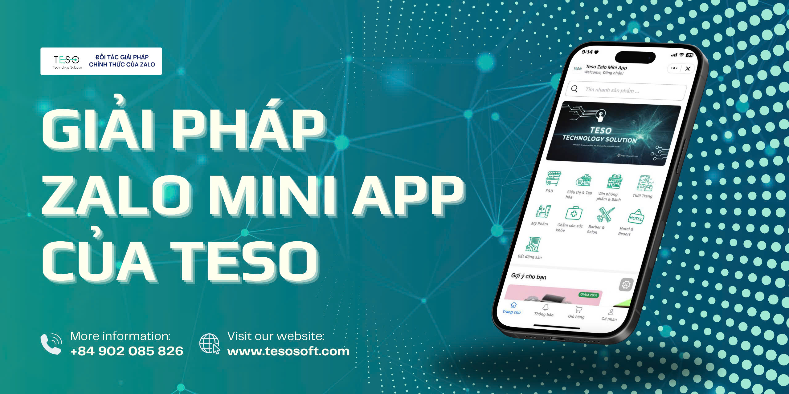 Giải pháp Zalo Mini App của TESO: Tích hợp cùng Zalo OA, tối ưu hóa chăm sóc khách hàng cho doanh nghiệp